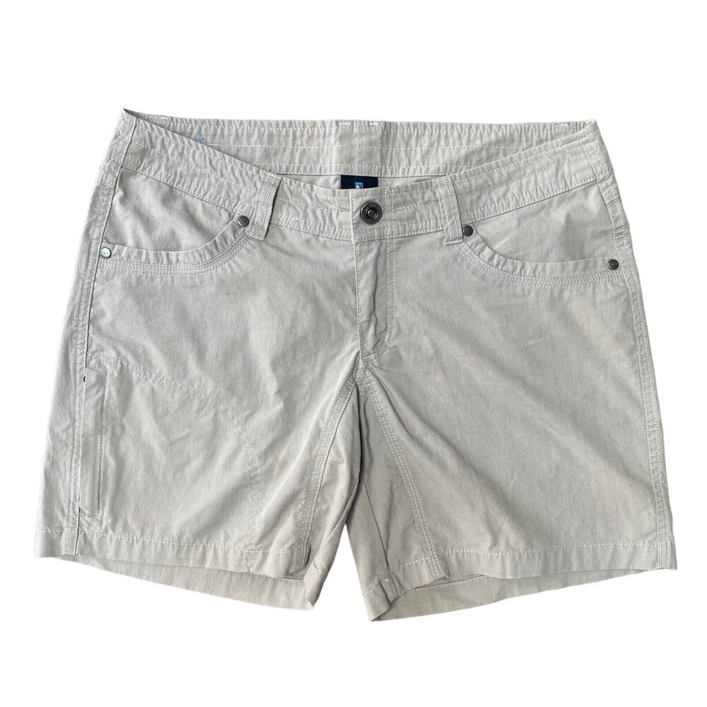 Kuhl Splash 5.5" Shorts Women’s Size 8 Hiking Stretch Mid Rise Tan Beige
